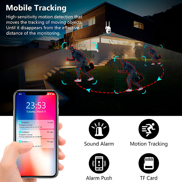 2k Wifi security Cam with night vision